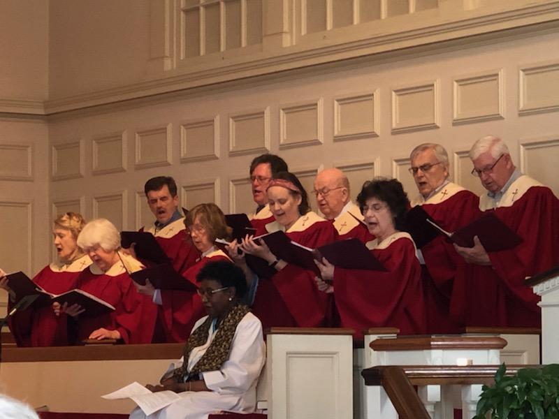 People singing in the choir